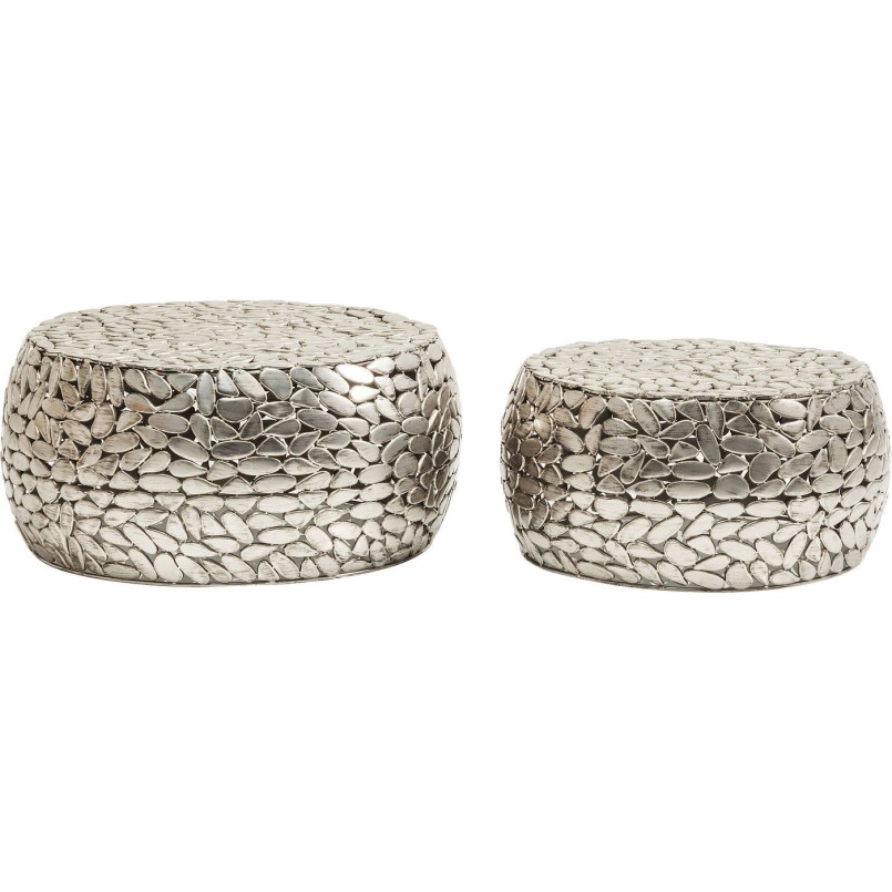 Coffee Table Pebbles Deluxe Silver (2/Set) Kare Design
