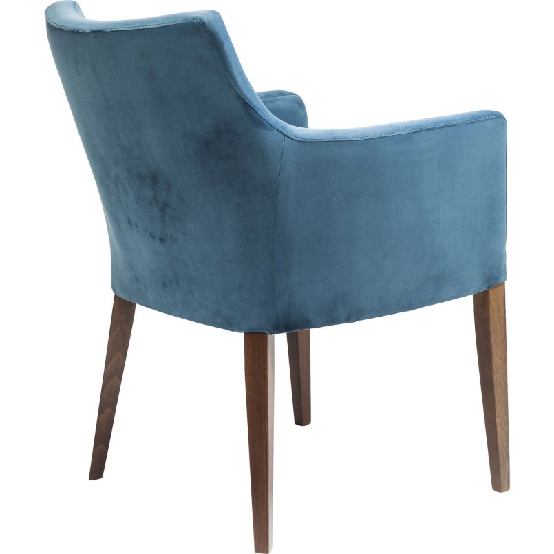 Chaise avec accoudoirs Mode Velvet pétrole Kare Design