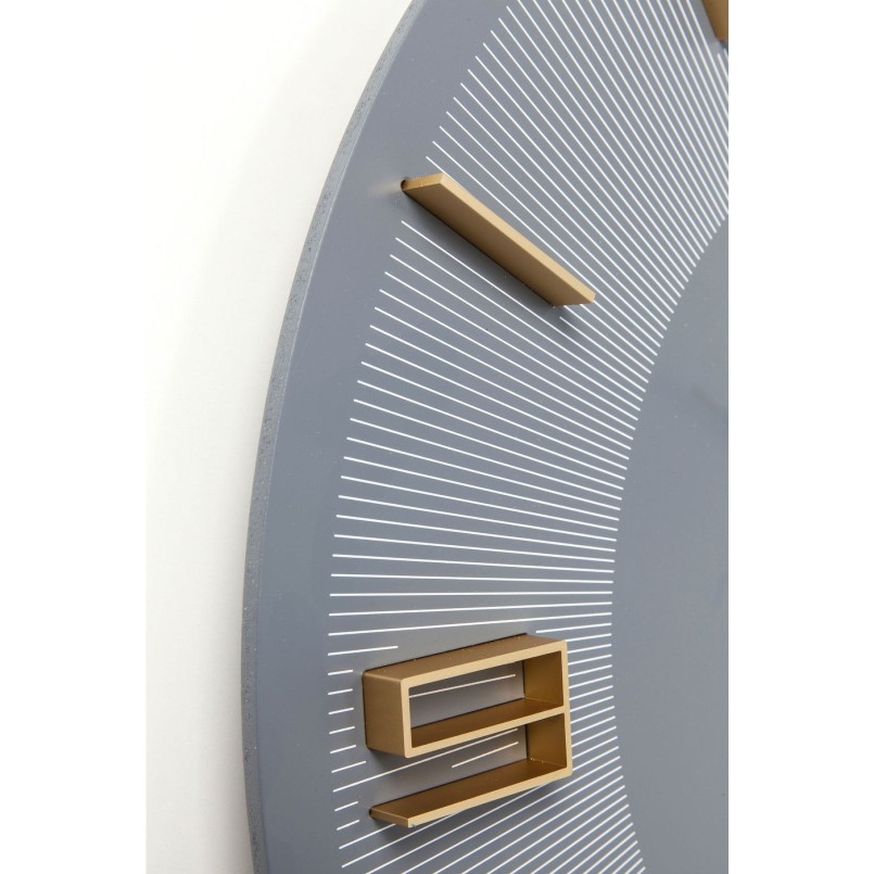 Wall Clock Leonardo Grey/Gold Kare Design