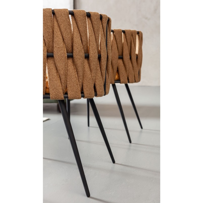 Chair with Armrest Cheerio Yellow incl. Cushion Kare Design