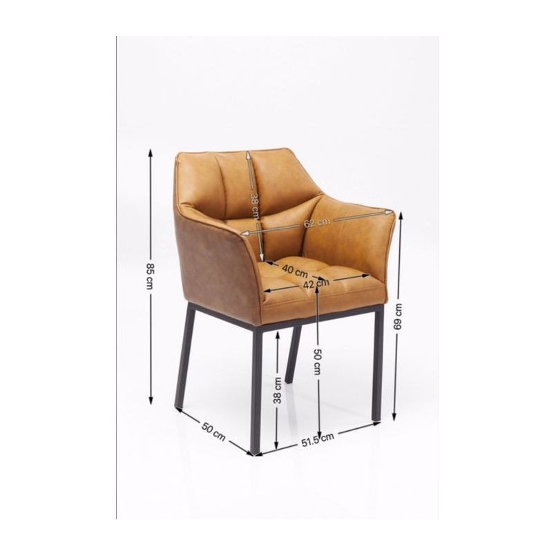 Chaise avec accoudoirs Thinktank marron Kare Design
