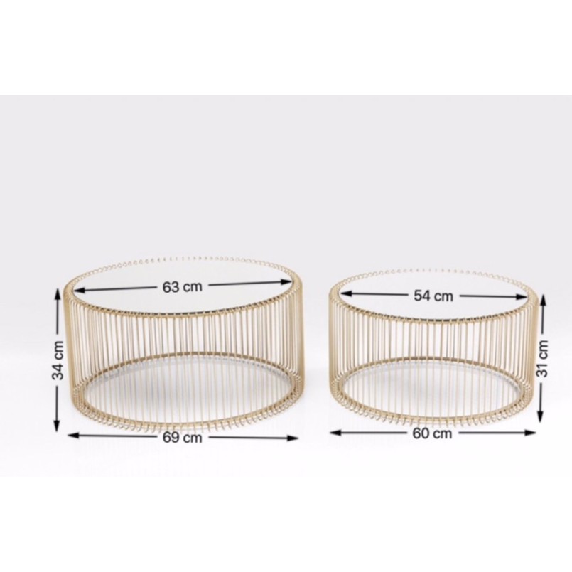 Salontafel Wire messing (2/Set) Kare Design