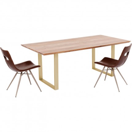 Eettafel Symphony 180x90cm acacia goud Kare Design