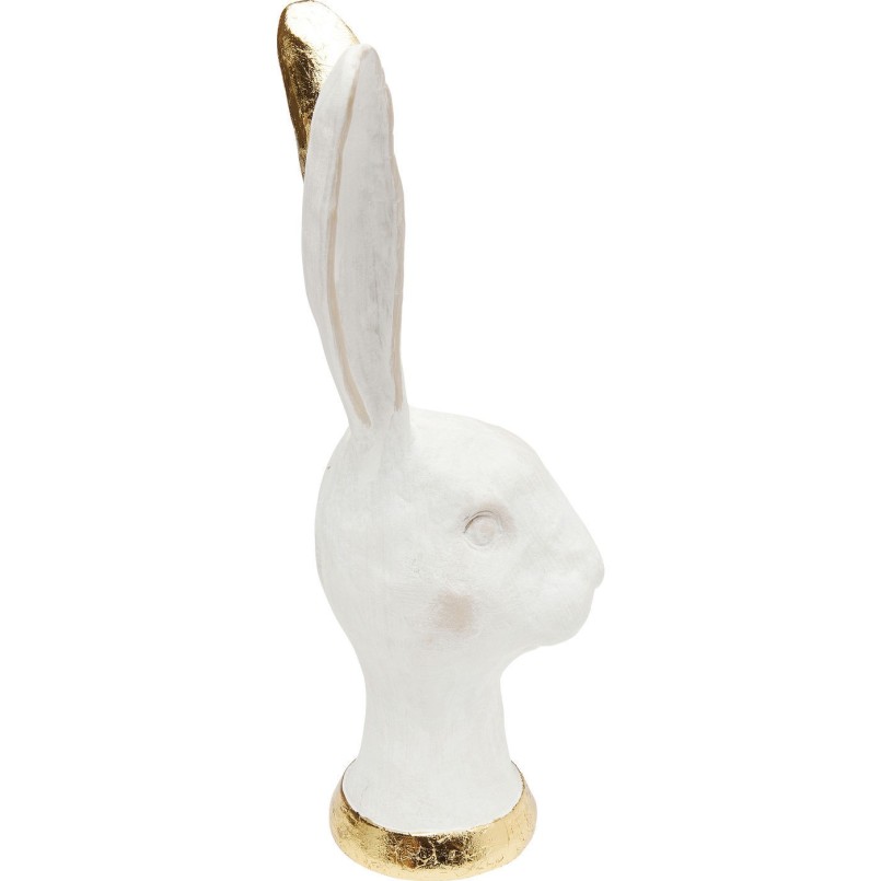 Déco tête de lapin blanc et doré 30cm Kare Designgn
