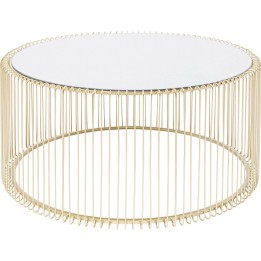 Coffee Table Wire Uno Brass Ø80cm Kare Design