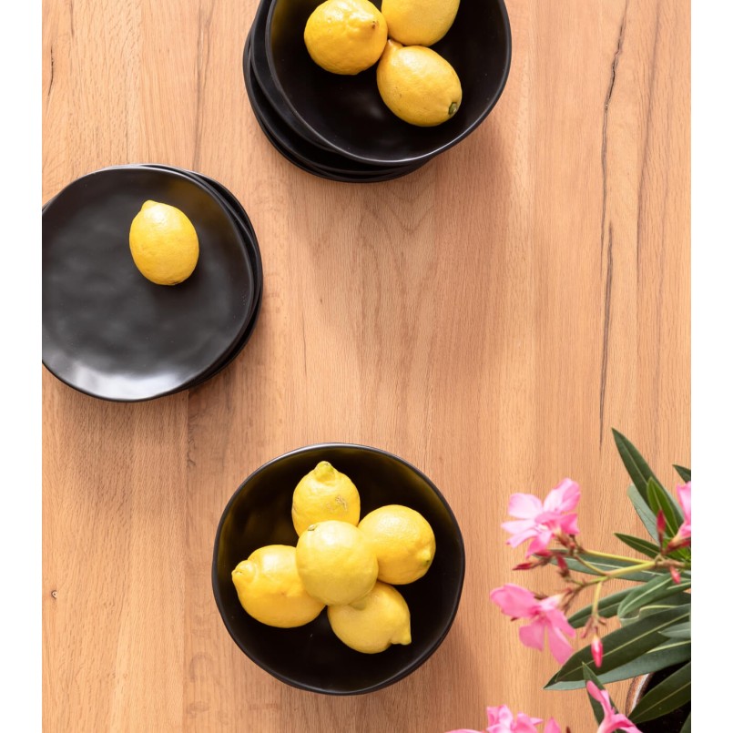 Assiettes creuse Organic noire 22cm set de 4 Kare Design