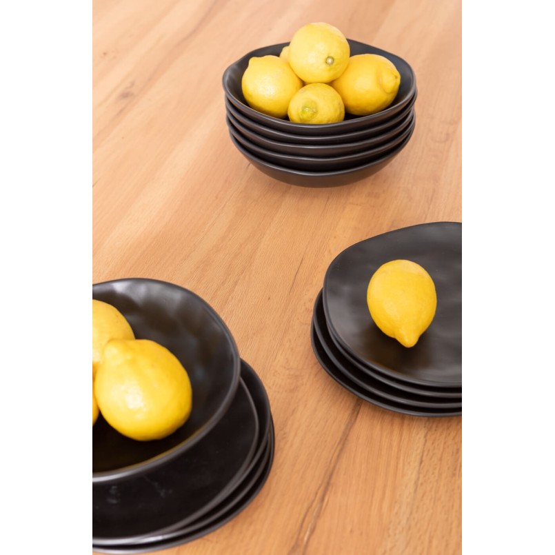 Assiettes creuse Organic noire 22cm set de 4 Kare Design