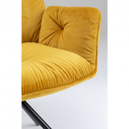 Swivel Chair with armrests Mila Yellow Kare Design