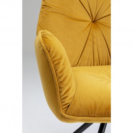 Swivel Chair with armrests Mila Yellow Kare Design
