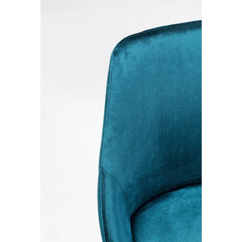 Chaise East Side velours bleu pétrole Kare Design