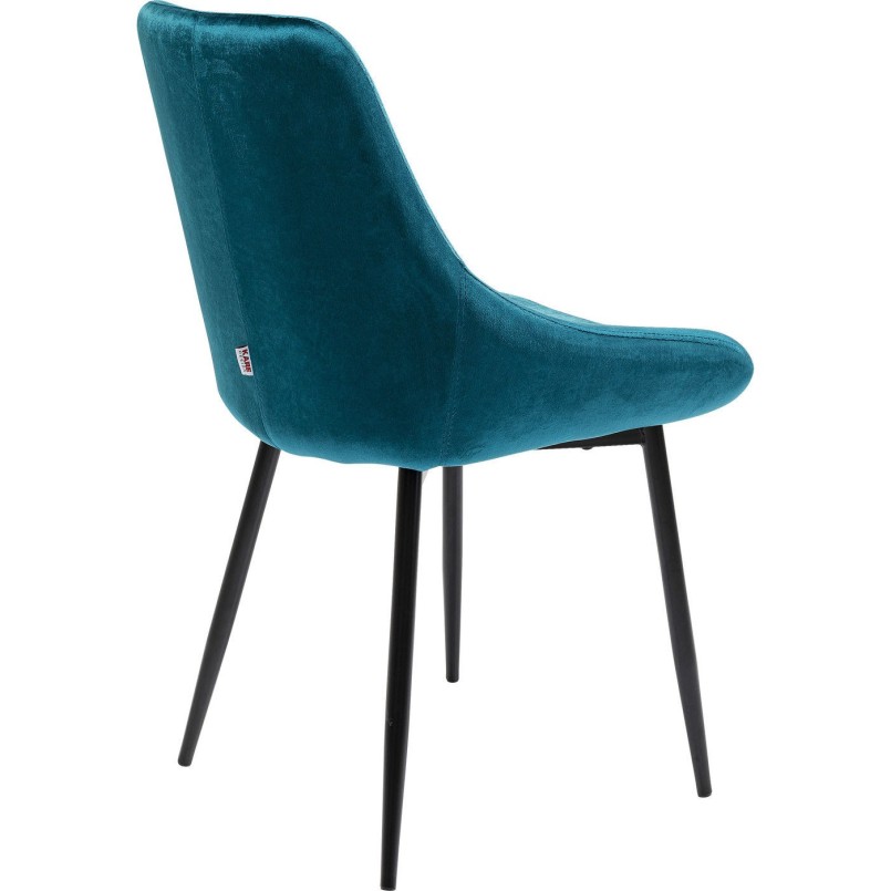 Chaise East Side velours bleu pétrole Kare Design