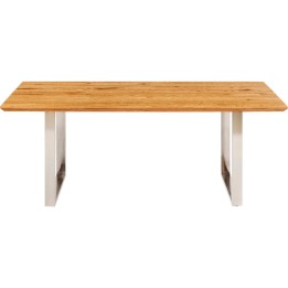 Table Symphony chêne chromé 180x90