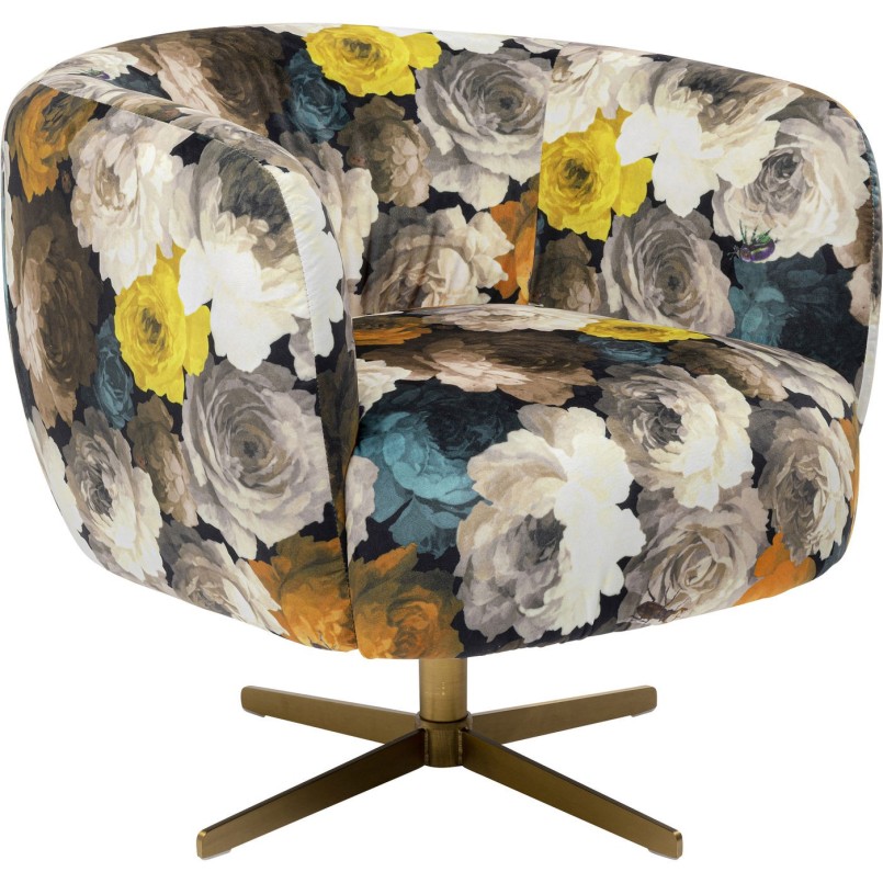 Fauteuil pivotant Peony jaune