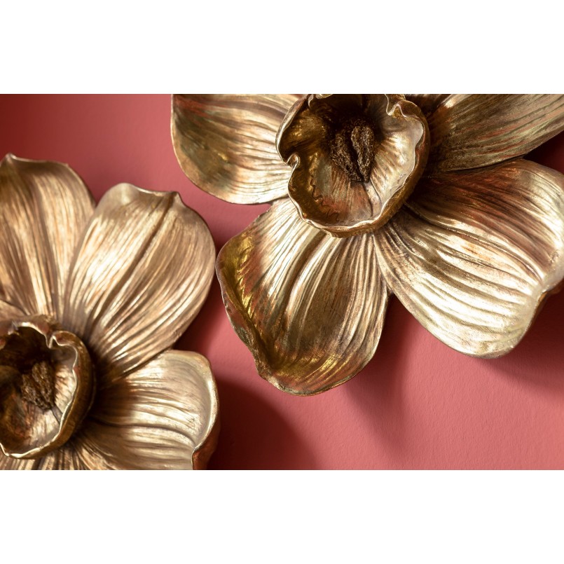Déco murale Orchidée dorée 44cm Kare Design
