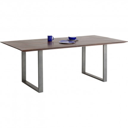 Eettafel Symphony 180x90cm walnoot staal Kare Design