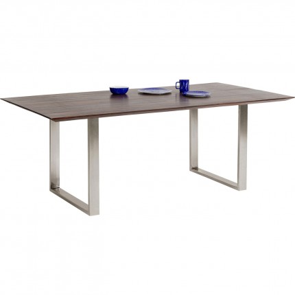Eettafel Symphony 180x90cm walnoot chroom Kare Design