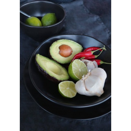 Plate Organic Ø20cm black (4/Set) Kare Design