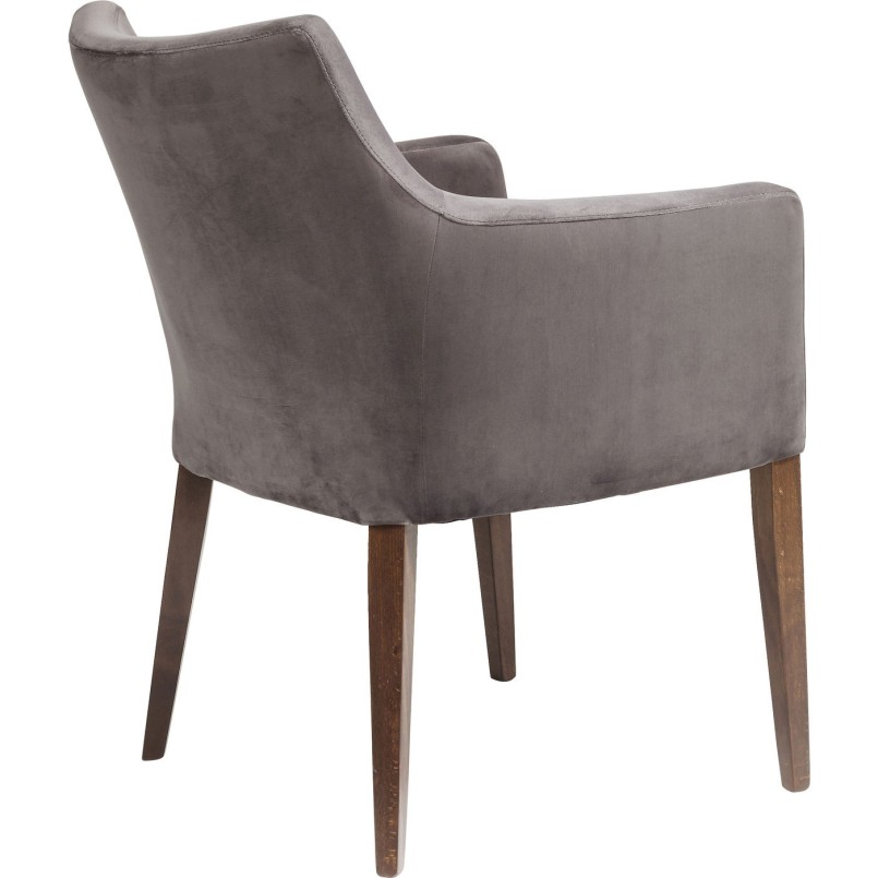 Chair with Armrest Mode Velvet Grey Kare Design