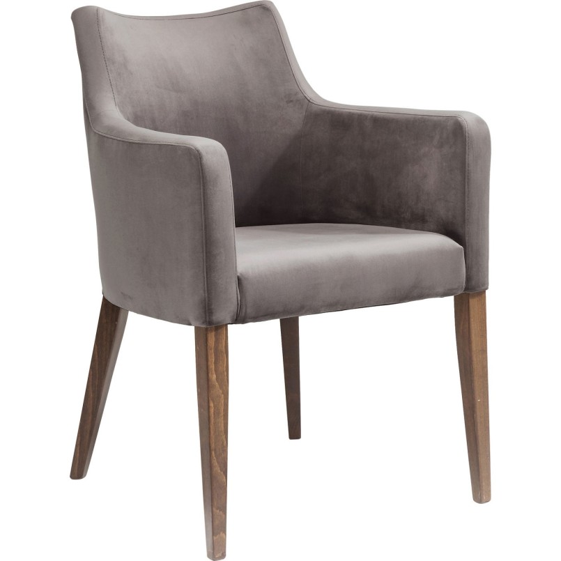 Chair with Armrest Mode Velvet Grey Kare Design