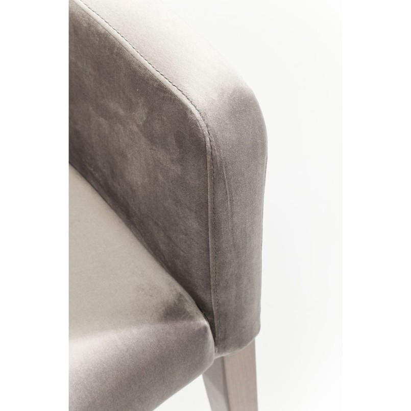 Chair with Armrest Mode Velvet Grey Kare Design