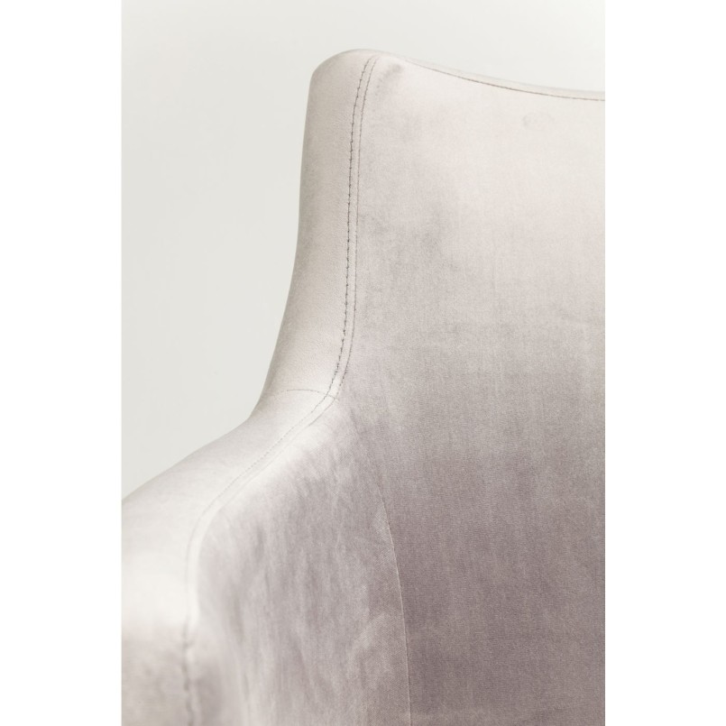 Chair with Armrest Mode Velvet Grey Kare Design