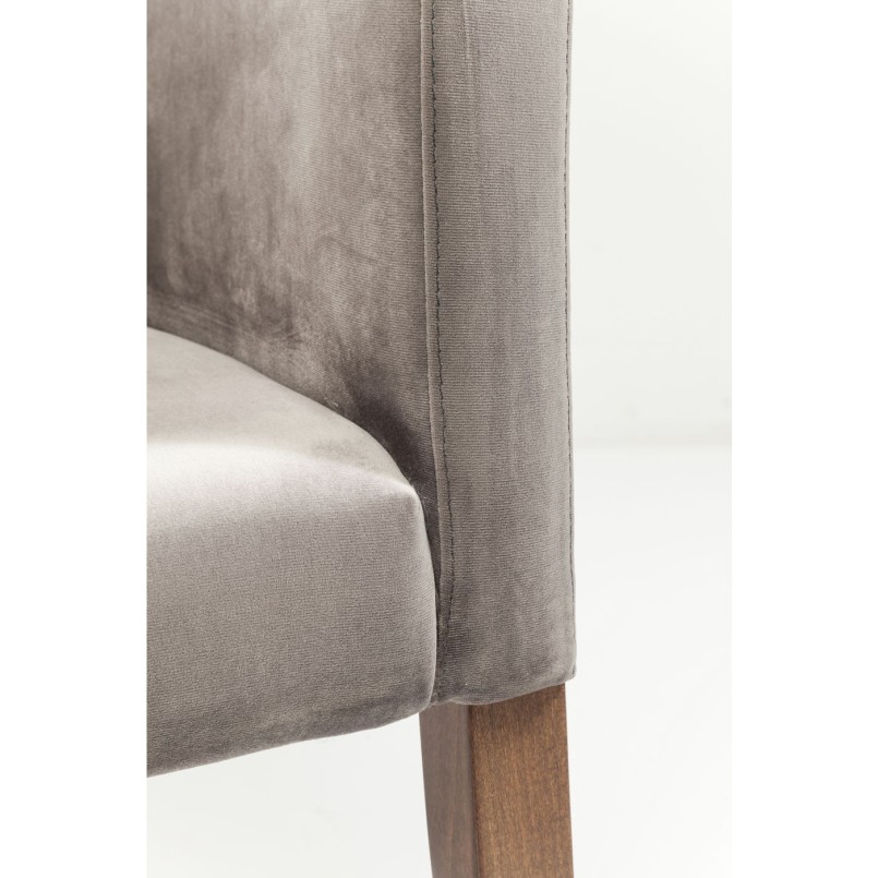 Chair with Armrest Mode Velvet Grey Kare Design