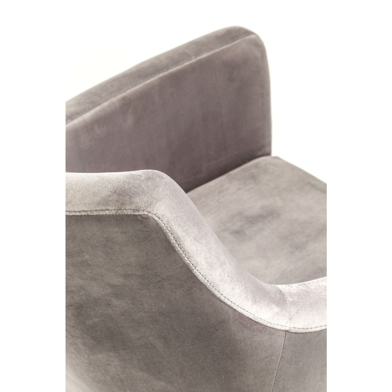 Stoel met armleuningen Mode Velvet grijs Kare Design