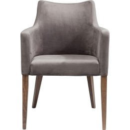 Stoel met armleuningen Mode Velvet grijs Kare Design