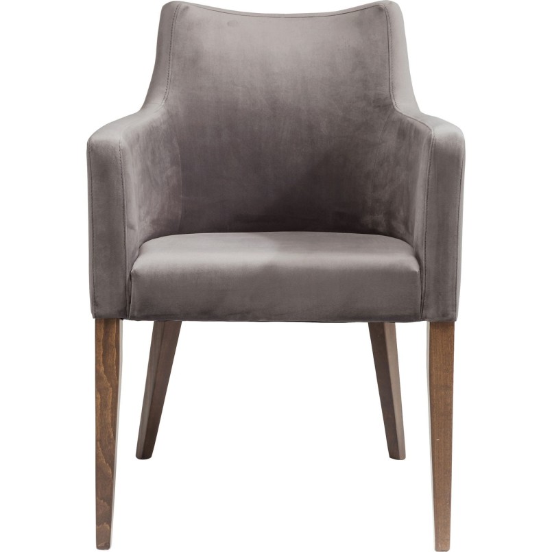 Chair with Armrest Mode Velvet Grey Kare Design