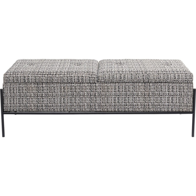 Banquette Buttons Storage blanc et noir