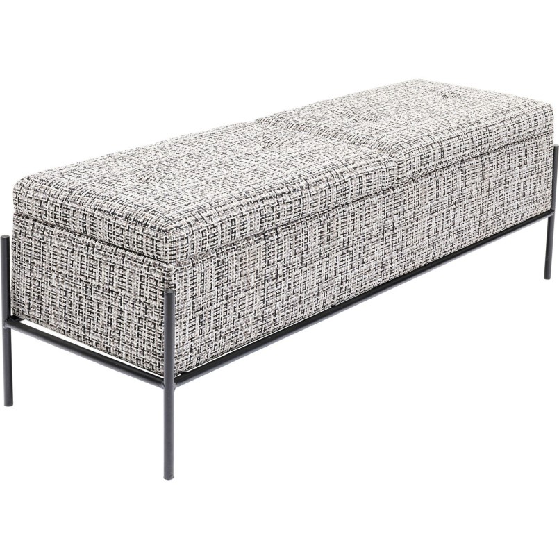 Banquette Buttons Storage blanc et noir
