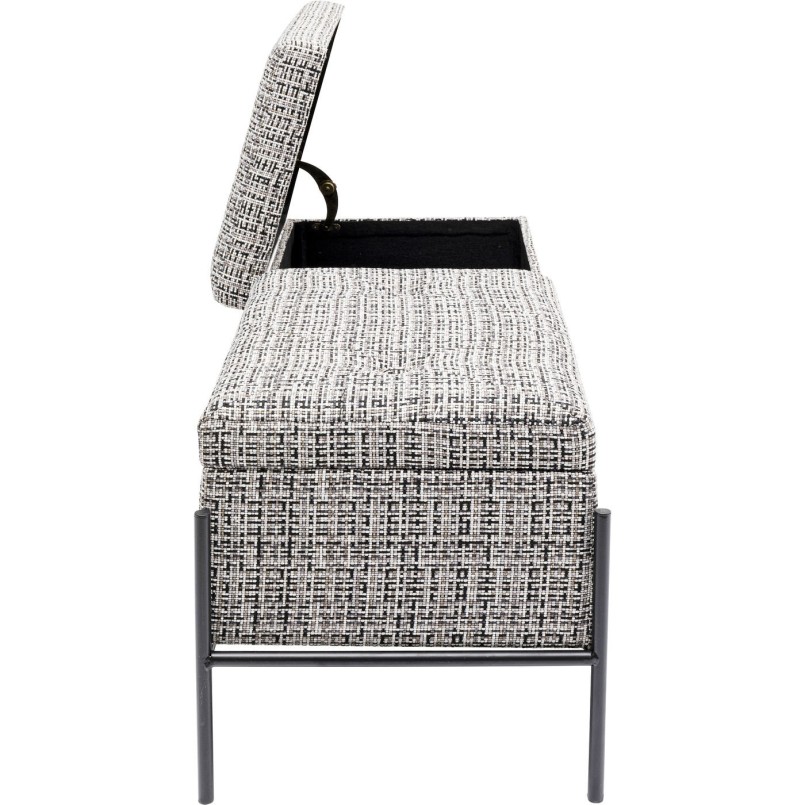 Banquette Buttons Storage blanc et noir