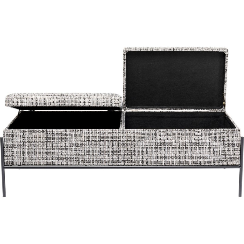 Banquette Buttons Storage blanc et noir