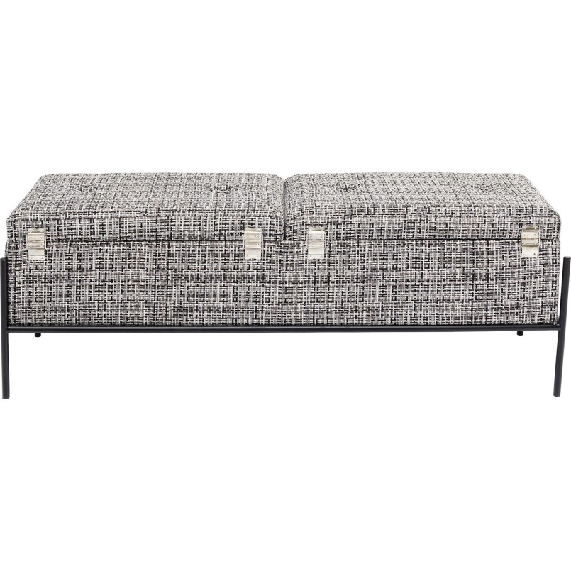 Banquette Buttons Storage blanc et noir