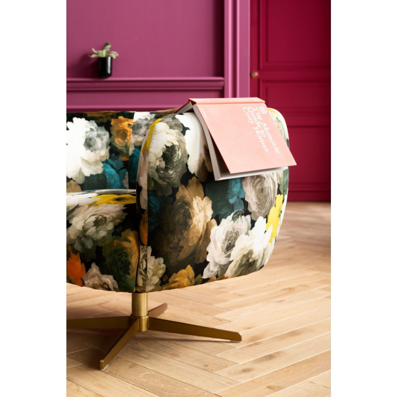 Fauteuil pivotant Peony jaune