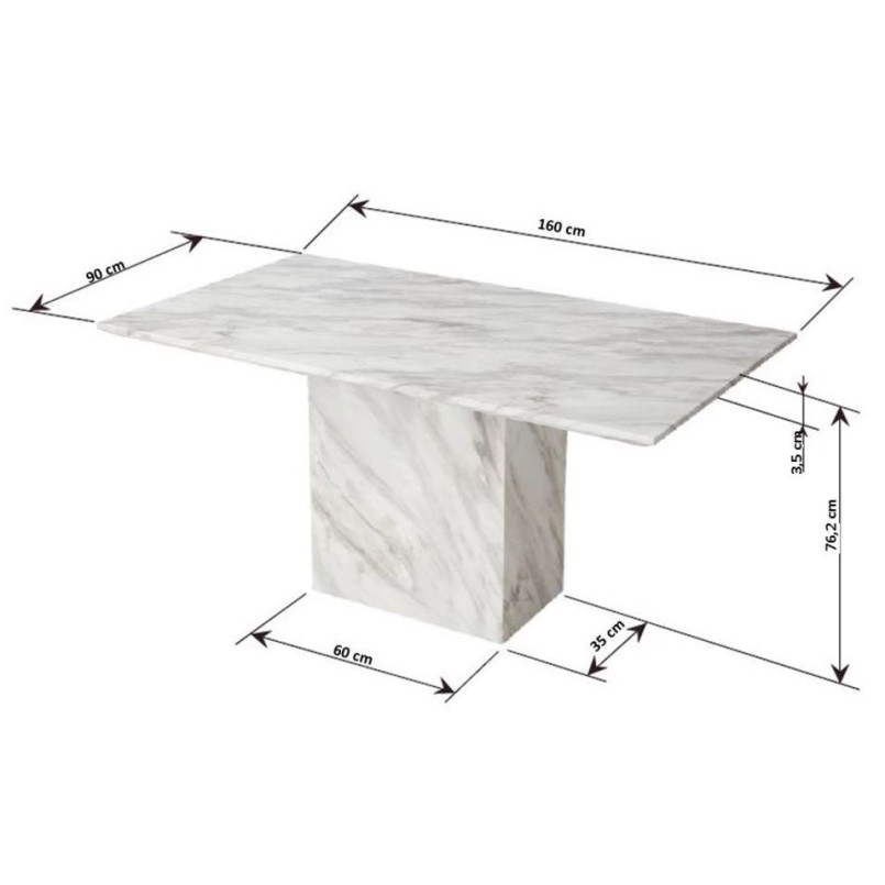 Eettafel Artistico Marble 160x90cm Kare Design