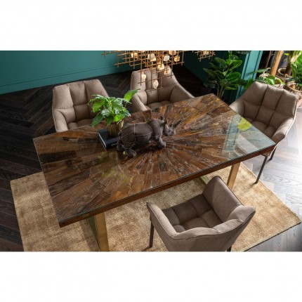 Eettafel Conley 160x80cm messing Kare Design