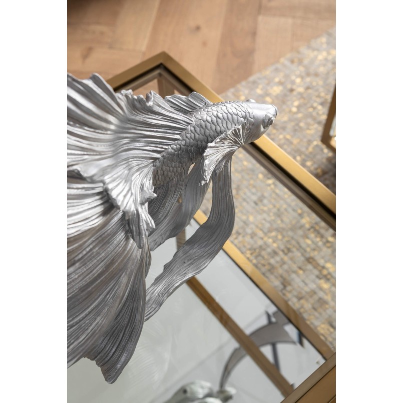 Déco Poisson combattant argenté 34cm Kare Design