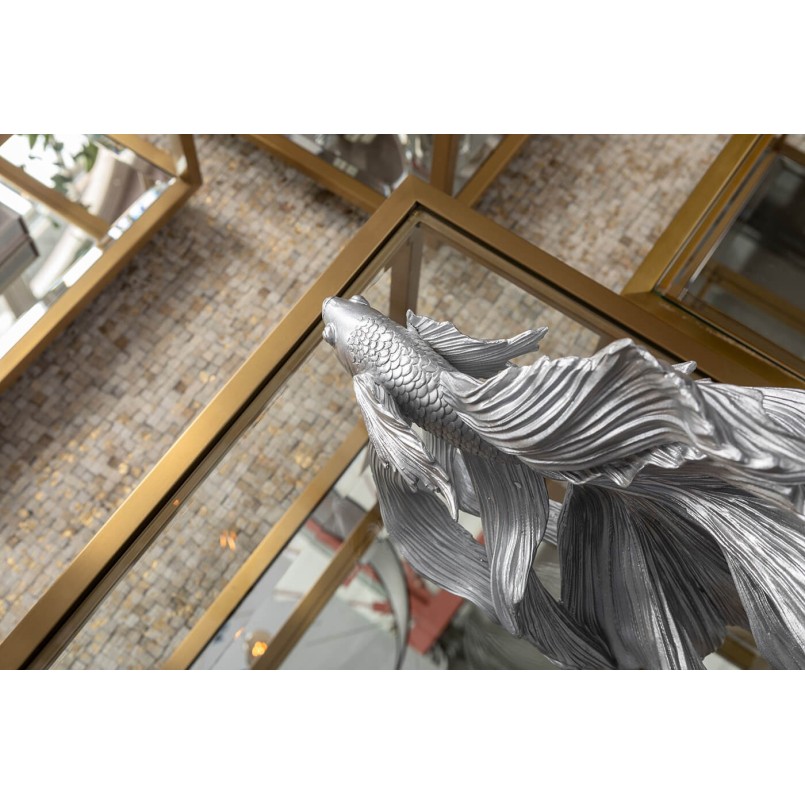 Deco Object Betta Fish Silver Small Kare Design