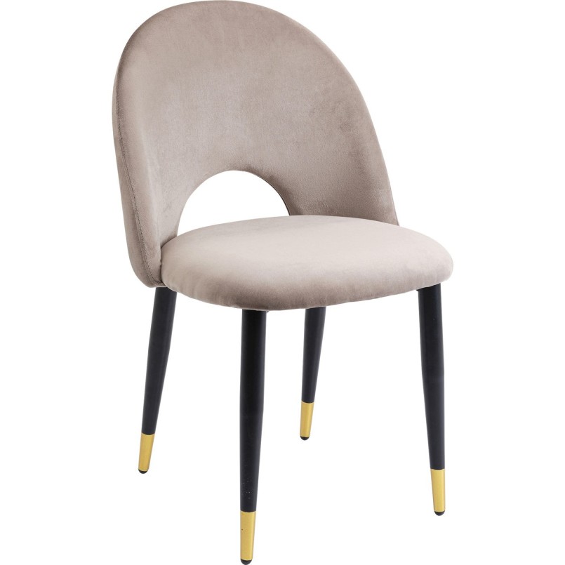 Chaise Iris velours taupe (2/set)