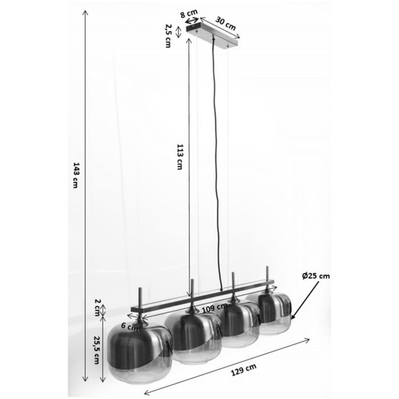 Suspension Goblet Quattro dorée 25cm Kare Design
