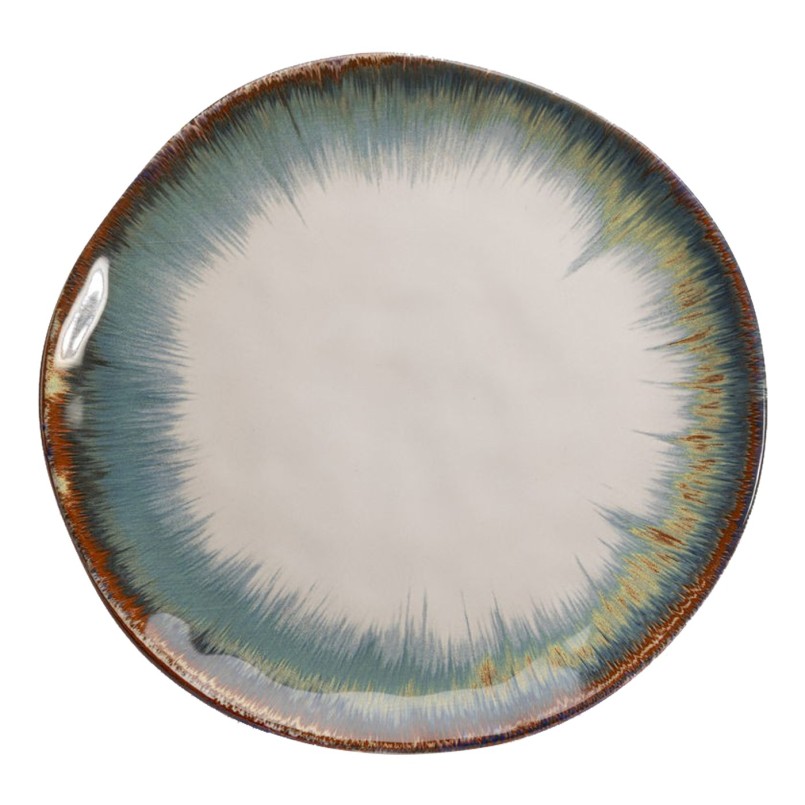 Assiette Organic blanc-bleu Ø26