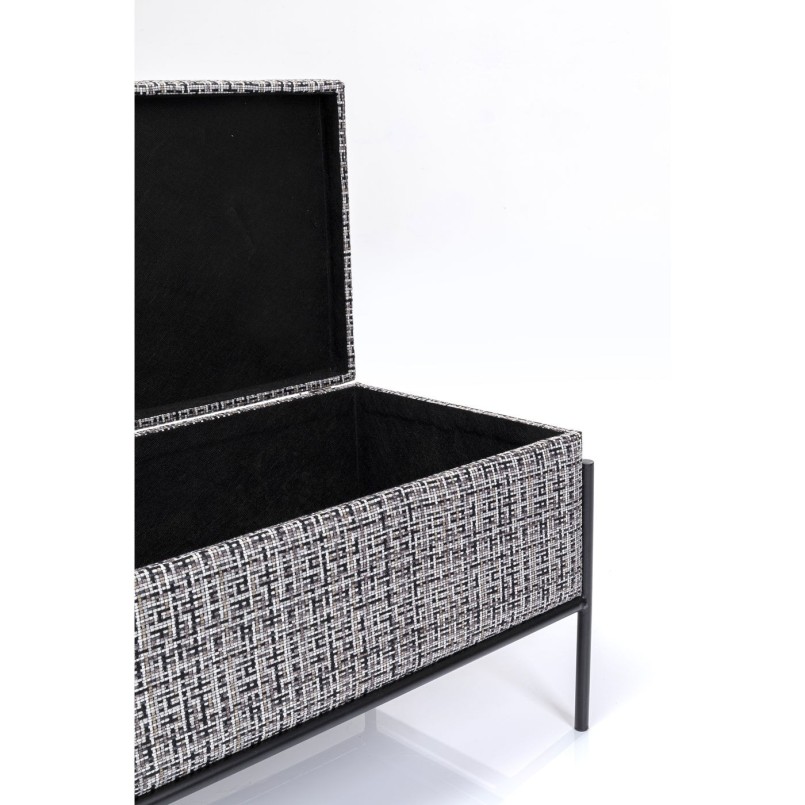 Banquette Buttons Storage noir-blanc PM