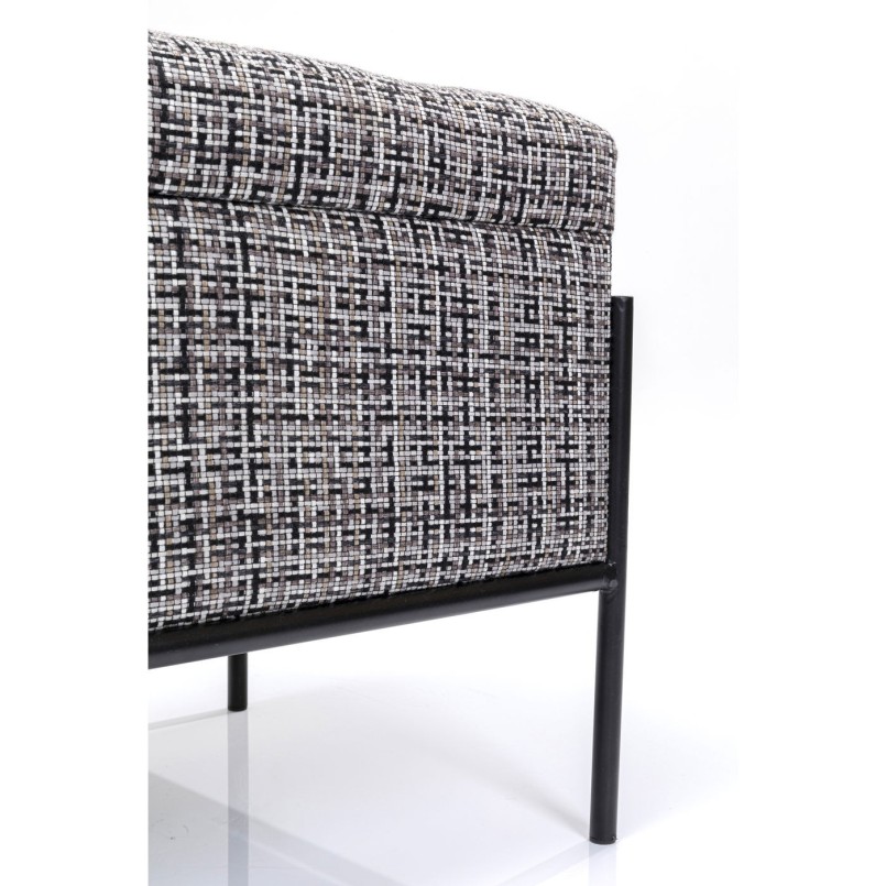 Banquette Buttons Storage noir-blanc PM