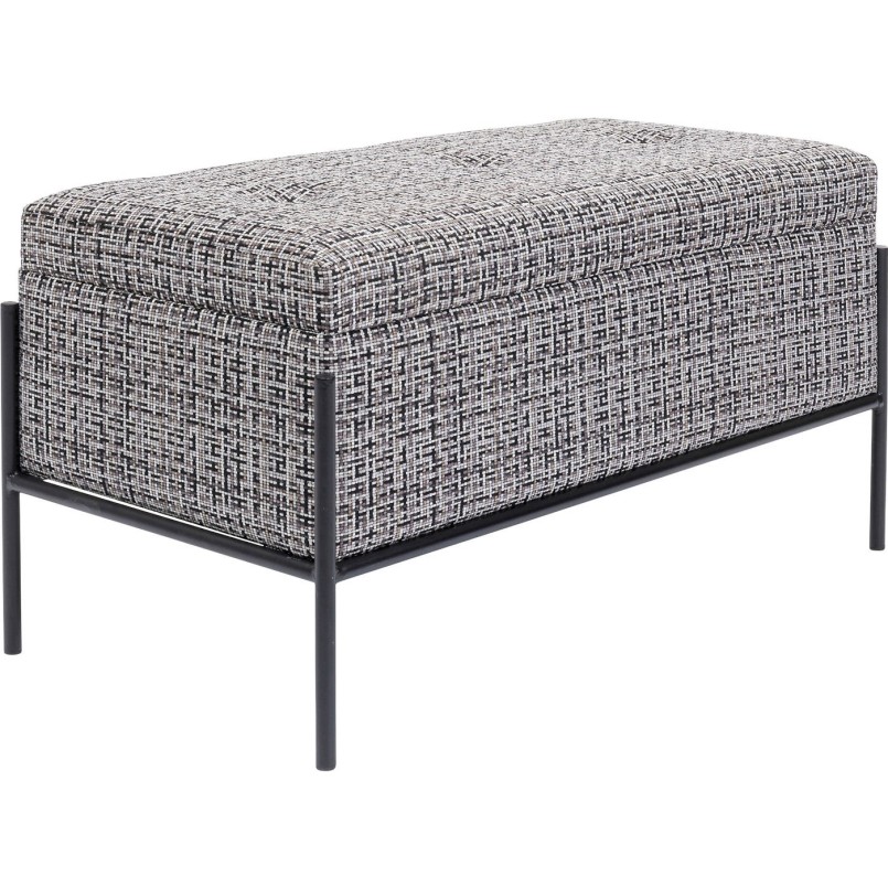 Banquette Buttons Storage noir-blanc PM