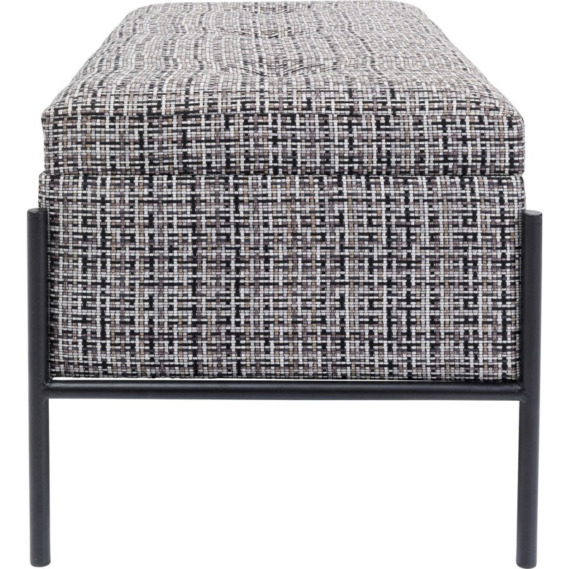 Banquette Buttons Storage noir-blanc PM