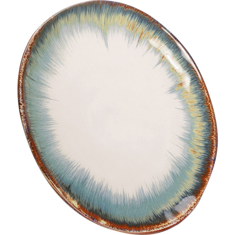 Assiette Organic blanc-bleu Ø26