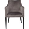 Chair with Armrest Black Mode Velvet Grey Kare Design