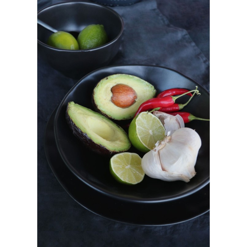 Assiettes creuse Organic noire 22cm set de 4 Kare Design