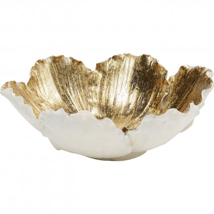 Serveerschaal bloem wit en goud Ø20cm Kare Design